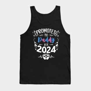 New Father Promoted to Daddy Est 2024 Dad Men Funny Cute Tank Top